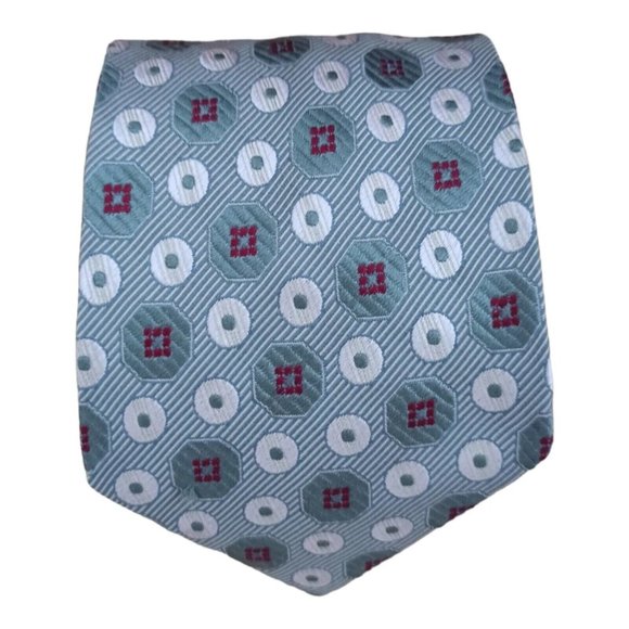 FENDI Gray Geometric Silk Tie HANDMADE ITALY 57
